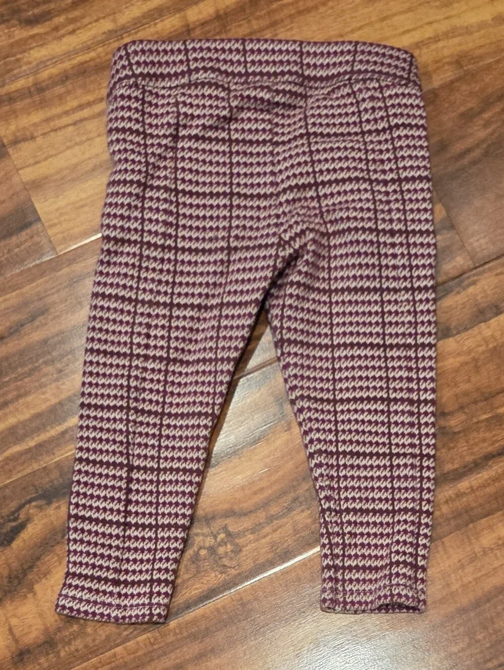 Janie and Jack EUC 18-24 Months Beige Butterfly Sweater & Plum Plaid Ponte Pants